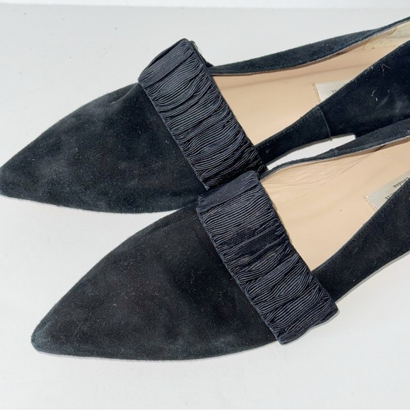 L.K. Bennett Vienetta Suede Leather Pointed Toe Flat Loafers 39 Ribbon Detail - Picture 7 of 12